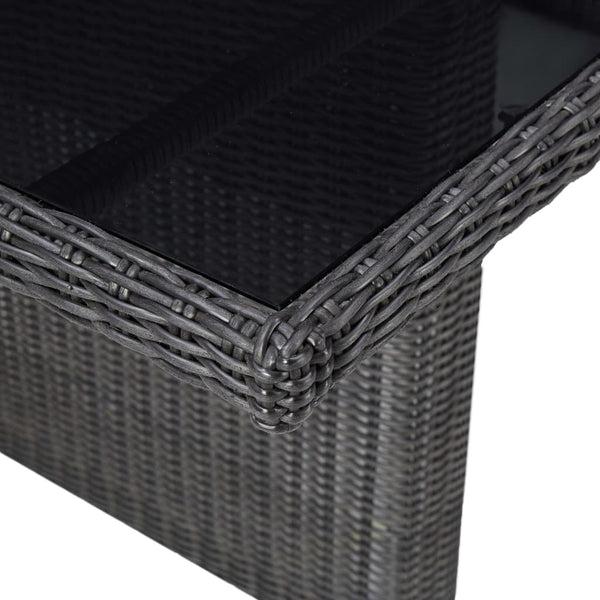 Schwarzer Gartentisch Blaze 200x100x74cm (Glas und Polyrattan)