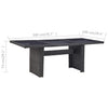Schwarzer Gartentisch Blaze 200x100x74cm (Glas und Polyrattan)
