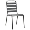 Dunkelgraue Outdoor-Stühle Marnita (4 Stück Lattenrost-Design Stahl)
