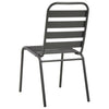 Dunkelgraue Outdoor-Stühle Marnita (4 Stück Lattenrost-Design Stahl)