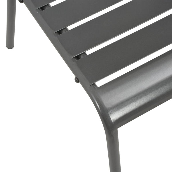 Dunkelgraue Outdoor-Stühle Marnita (4 Stück Lattenrost-Design Stahl)