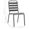 Dunkelgraue Outdoor-Stühle Marnita (4 Stück Lattenrost-Design Stahl)