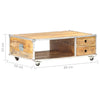 Couchtisch Iunie 89x59x33cm (Mangoholz roh)