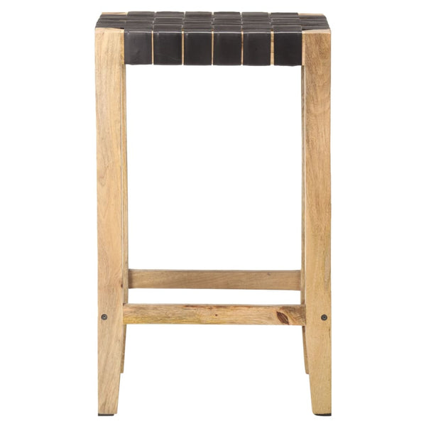 Schwarze Barhocker Sloboda 75cm (2 Stück Echtleder)
