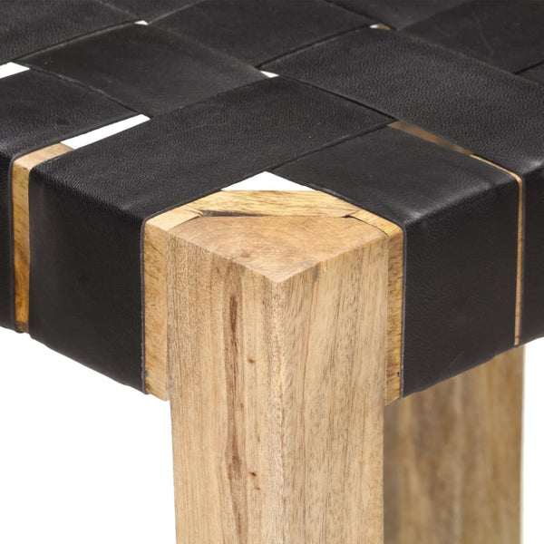 Schwarze Barhocker Sloboda 75cm (2 Stück Echtleder)
