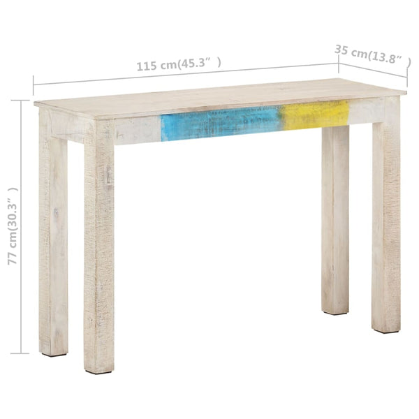 Weißer Konsolentisch Vantu 115x35x77cm (raues Mangoholz)