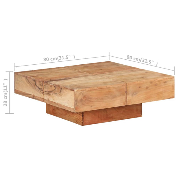 Couchtisch Darrell 80x80x28cm (Akazienholz)