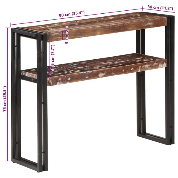 Konsolentisch Peles 90x30x75cm (recyceltes Massivholz)