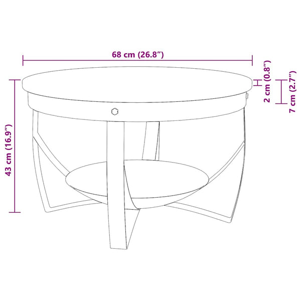 Couchtisch Minella Ø 68x43cm (Akazienholz)