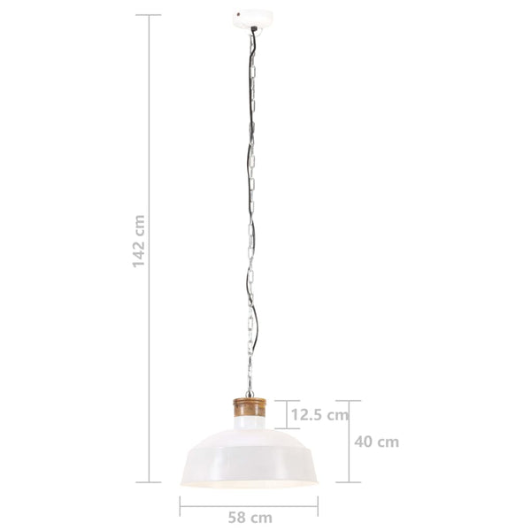 Valkoinen teollistyylinen riippuvalaisin Dragomirescu 58cm (e27)