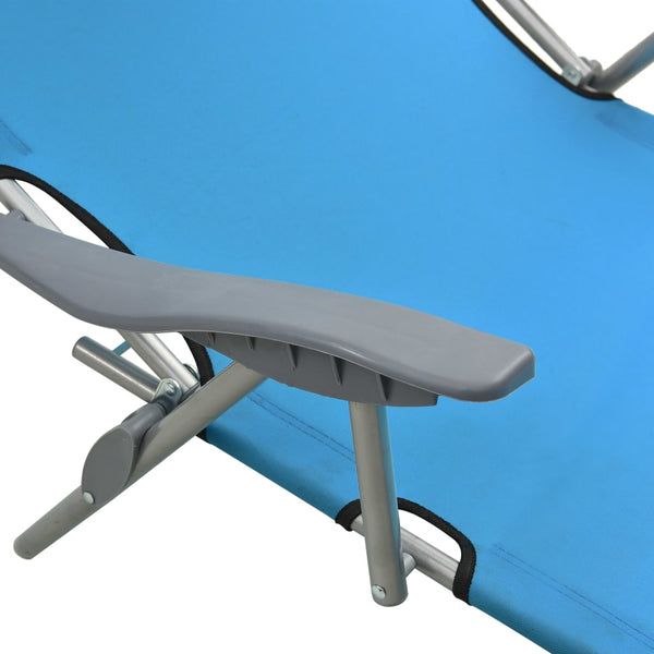 Sonnenliege mit Baldachin Dionis blau (Stahl)