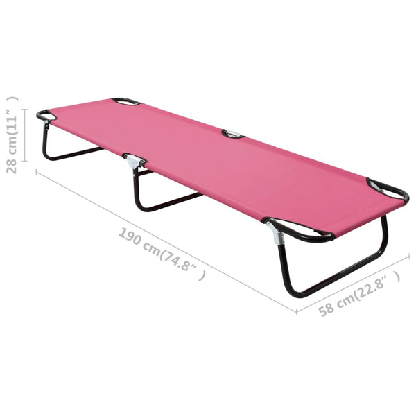 Pinkfarbener Klappsonnenliege Margarita (Stahl)