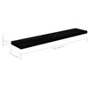 Wandregal Chan schwarz schwebend 120x23,5x3,8cm (MDF)