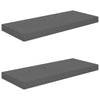 Graue schwebende Wandregale Chan 60x23,5x3,8cm (2 St. Hochglanz-MDF)