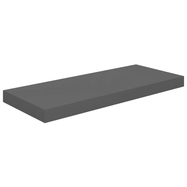 Graue schwebende Wandregale Chan 60x23,5x3,8cm (2 St. Hochglanz-MDF)