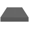 Graue schwebende Wandregale Chan 60x23,5x3,8cm (2 St. Hochglanz-MDF)