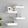 Weiße schwebende Wandregale Chan 23x23,5x3,8cm (4 Stück MDF)