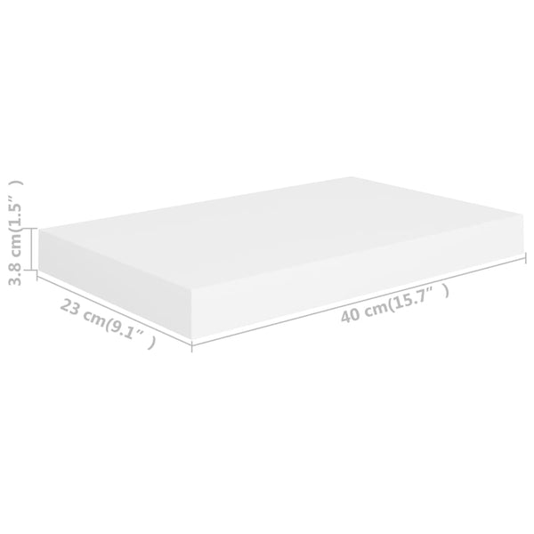 Schwimmendes Wandregal Chan weiß 40x23x3,8cm (MDF)