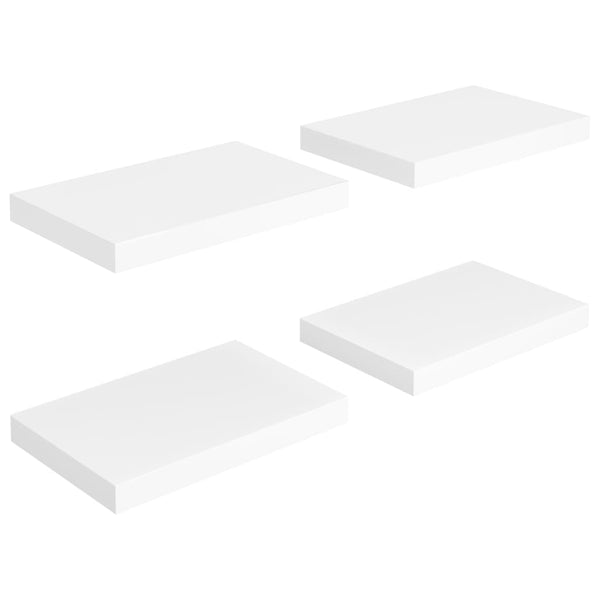 Weiße schwebende Wandregale Chan 40x23x3,8cm (4 Stück MDF)