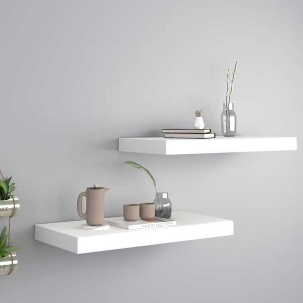 Weiße schwebende Wandregale Chan 50x23x3,8cm (2er-Set MDF)