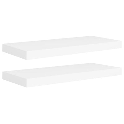 Weisse schwebende Wandregale Chan 60x23,5x3,8cm (2 Stück MDF)