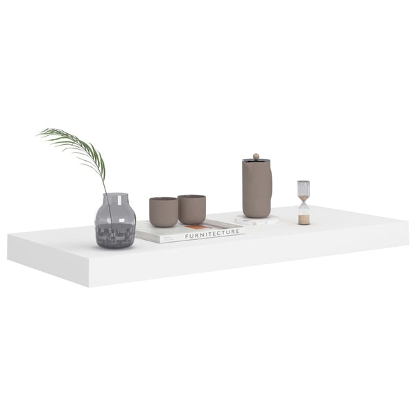 Weisse schwebende Wandregale Chan 60x23,5x3,8cm (2 Stück MDF)