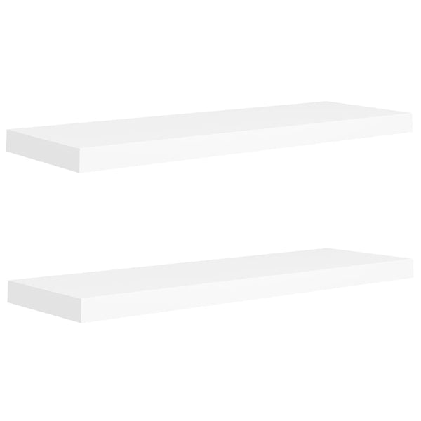 Weiße schwebende Wandregale Chan 80x23,5x3,8cm (2 Stück MDF)