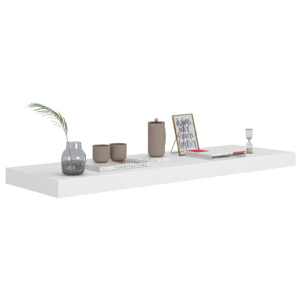 Weiße schwebende Wandregale Chan 80x23,5x3,8cm (2 Stück MDF)