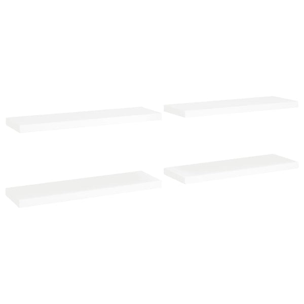Weiße schwebende Wandregale Chan 80x23,5x3,8cm (4 Stk.)
