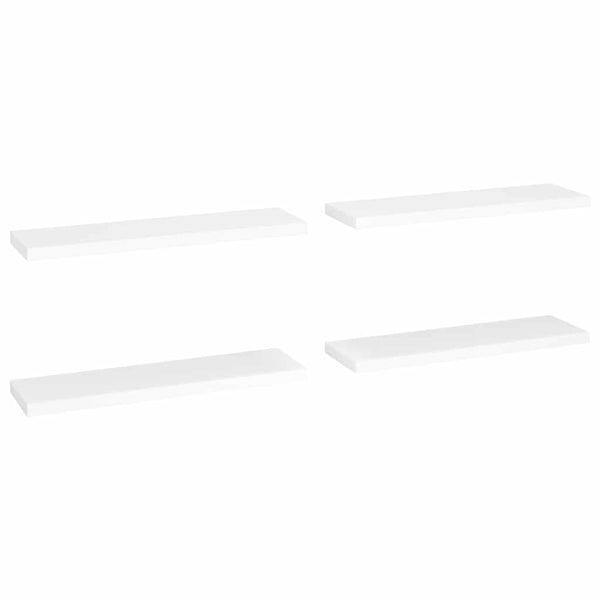 Weiße schwebende Wandregale Chan 90x23,5x3,8cm (4 Stück MDF)