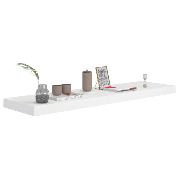 Weiße schwebende Wandregale Chan 90x23,5x3,8cm (4 Stück MDF)