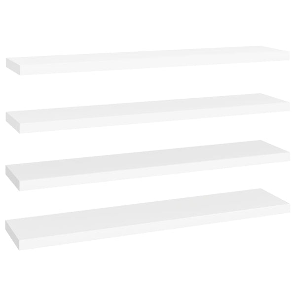 Weiße schwebende Wandregale Chan 120x23,5x3,8cm (4 Stück MDF)