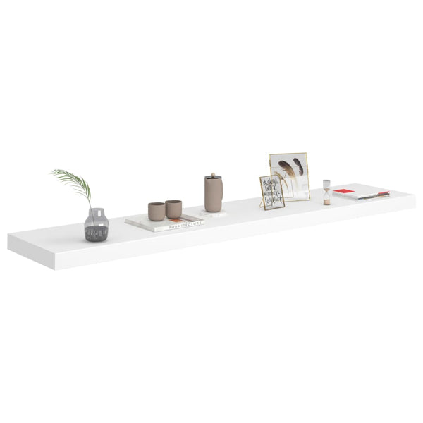 Weiße schwebende Wandregale Chan 120x23,5x3,8cm (4 Stück MDF)