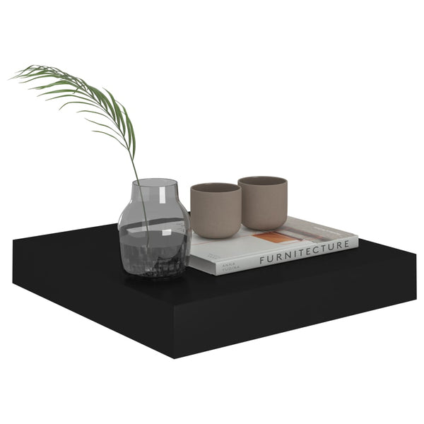 Schwebende Wandregale Chan, Schwarz, 23x23,5x3,8cm (2 Stück MDF)