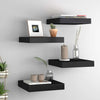 Schwarze schwebende Wandregale Chan 23x23,5x3,8cm (4 Stück MDF)