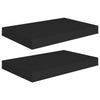 Schwarze schwimmende Wandregale Chan 40x23x3,8cm (2er-Set MDF)