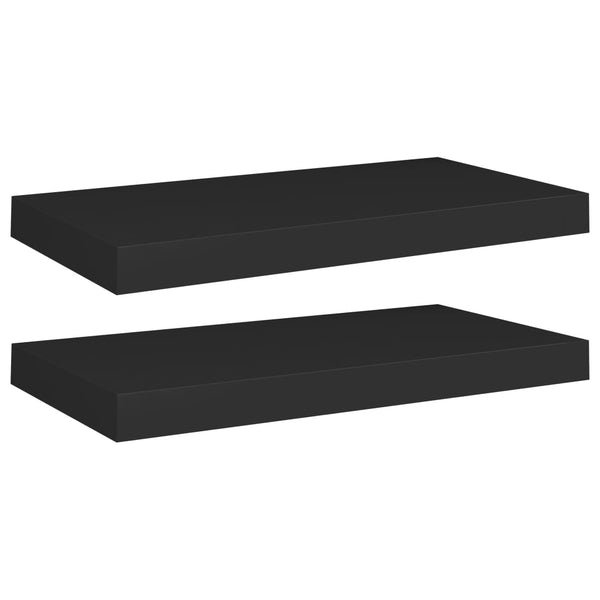 Schwebende Wandregale Chan 50x23x3,8cm, Schwarz (2 Stk. MDF)