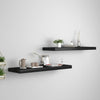Schwarze schwebende Wandregale Chan 80x23,5x3,8cm (2 Stück MDF)