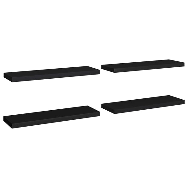 Schweberegale Chan in Schwarz 80x23,5x3,8cm (4 Stück MDF)