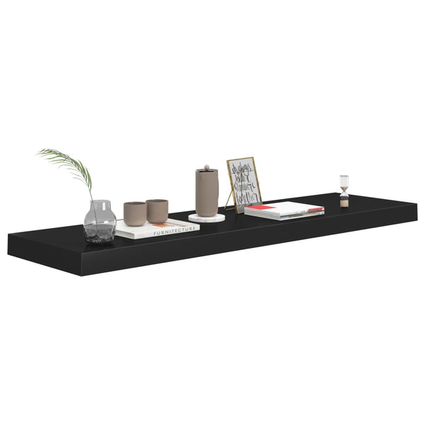 Schwebende Wandregale Chan 90x23,5x3,8cm Schwarz (4 Stück MDF)