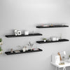 Schwarze schwebende Wandregale Chan 120x23,5x3,8cm (4 Stück MDF)