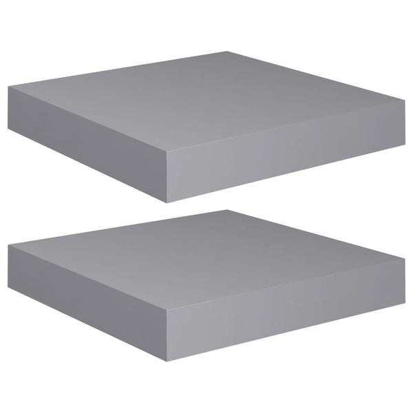 Graue schwimmende Wandregale Chan 23x23,5x3,8cm (2er-Set MDF)