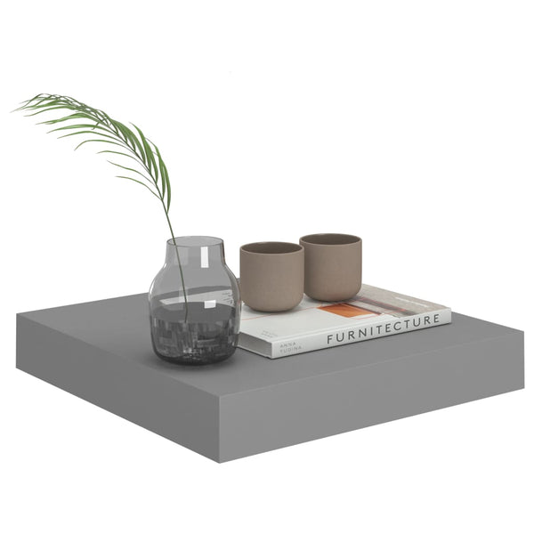 Graue schwimmende Wandregale Chan 23x23,5x3,8cm (2er-Set MDF)
