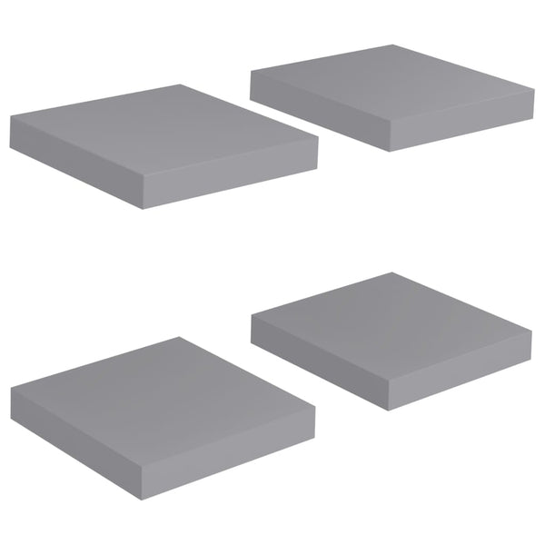 Graue schwebende Wandregale Chan 23x23,5x3,8cm (4 Stück MDF)