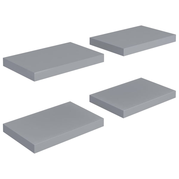 Graue schwebende Wandregale Chan 40x23x3,8cm (4 Stück MDF)