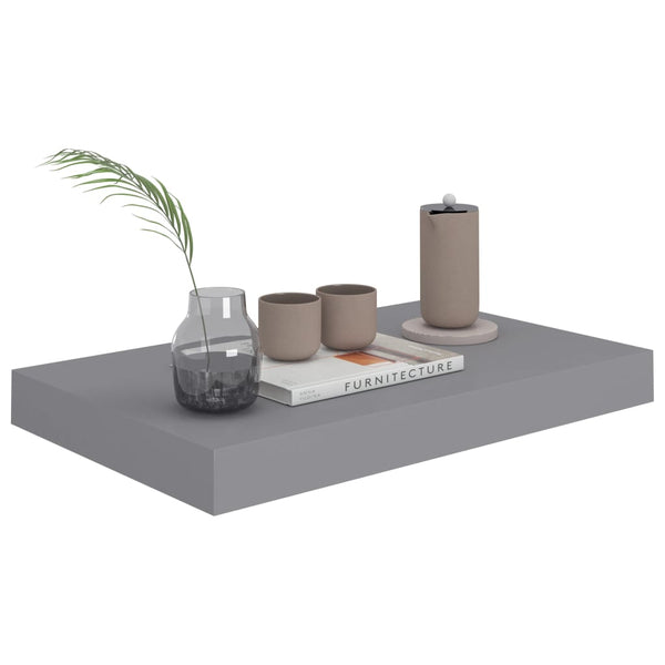 Graue schwebende Wandregale Chan 40x23x3,8cm (4 Stück MDF)
