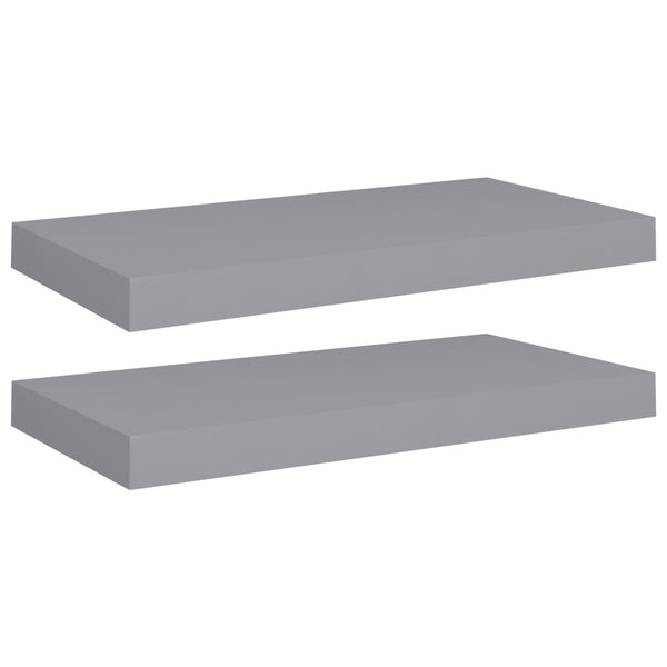 Graues schwebendes Wandregal Chan 50x23x3,8cm (2er-Set MDF)