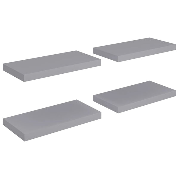 Graue Wandregale Chan 50x23x3,8cm (4 Stk. MDF) schwebend
