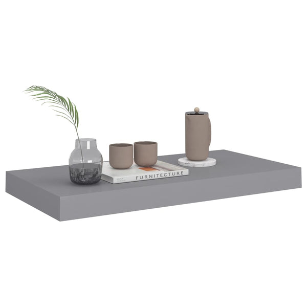 Graue Wandregale Chan 50x23x3,8cm (4 Stk. MDF) schwebend