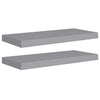 Graue schwebende Wandregale Chan 60x23,5x3,8cm (2 Stück MDF)